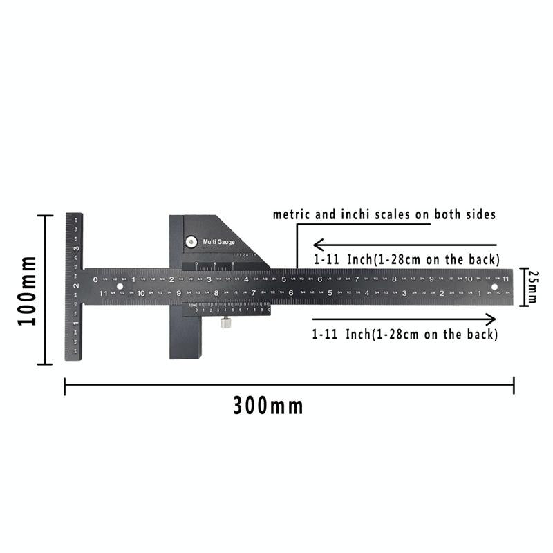 Multifunctional Aluminum Alloy Marking Ruler - t Type