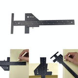 Multifunctional Aluminum Alloy Marking Ruler - T Type - Front View