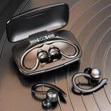 Led Bluetooth Earphones with Noise Reduction and Power Bank Function - Black - Side View