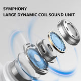Led Bluetooth Earphones with Noise Reduction and Power Bank Function - Black - Rear View