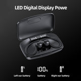 Led Bluetooth Earphones with Noise Reduction and Power Bank Function - Black - Extra Image