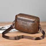Large Capacity Men Crossbody Bag Casual Pu Handbag Black