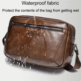 Large Capacity Men Crossbody Bag Casual Pu Handbag Black - Rear View