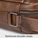 Large Capacity Men Crossbody Bag Casual Pu Handbag Black - Low Angle