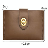 Mini Retro Lock Coin Purse Multi Slot Pu Leather Card Bag - Black - Side View
