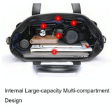 Waterproof Laptop Business Handbag - Large Capacity Black - 45-Degree Angle