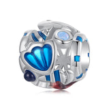 925 Sterling Silver Marine Shell Creature Hollow Diy Beads - Front View