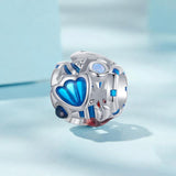 925 Sterling Silver Marine Shell Creature Hollow Diy Beads - Side View
