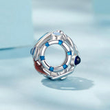 925 Sterling Silver Marine Shell Creature Hollow Diy Beads - Top-Down View