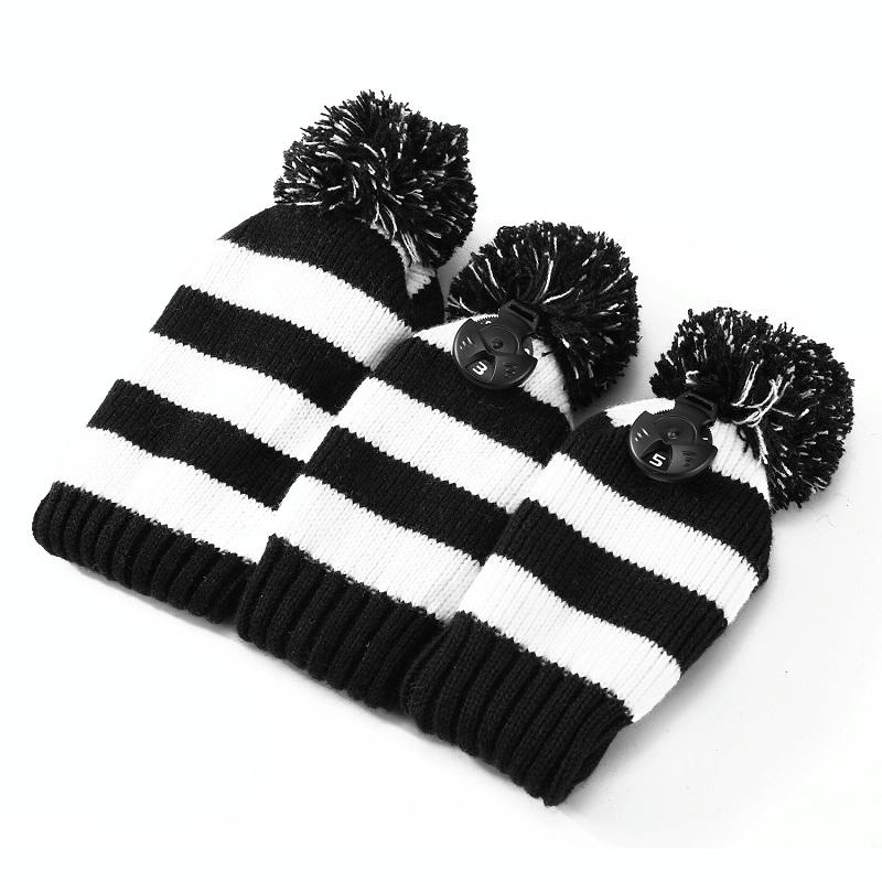Set of 3 Knitted Golf Club Covers - Red