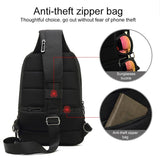 Secure Multi Layer Chest Bag For Outdoor Cycling - Dark Blue - Rear View