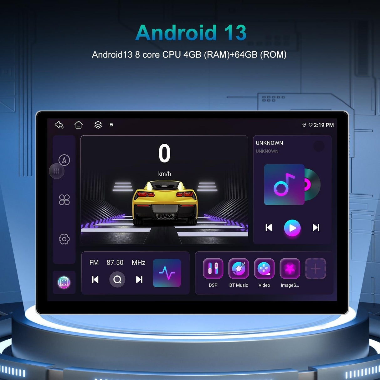 13.1 Inch Android Car Navigator - 4 + 64G - Universal Map - Carplay - Reverse Camera