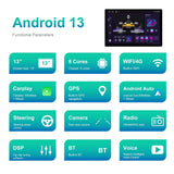 13.1 Inch Android Car Navigator - 4 + 64G - Universal Map - Carplay - Reverse Camera - Rear View
