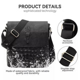 Water Repellent Vertical Leather Shoulder Bag For Men - Black