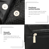 Water Repellent Vertical Leather Shoulder Bag For Men - Black - Close-Up Angle