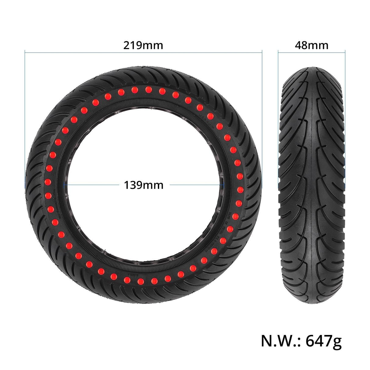 Blue 8.5 Honeycomb Tire for Xiaomi M365 / M365 Pro / 1s - Red