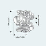 925 Sterling Silver Platinum Butterfly Orchid Flower Beads - Side View