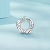 925 Sterling Silver Platinum Butterfly Orchid Flower Beads - 45-Degree Angle