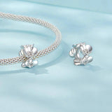 925 Sterling Silver Platinum Butterfly Orchid Flower Beads - Rear View
