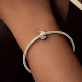925 Sterling Silver Platinum Butterfly Orchid Flower Beads - Close-Up Angle