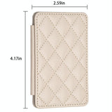 Rhombus Pattern Card Bag Back Sticker For Mobile Phones - Dark Purple - Side View