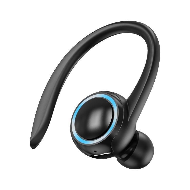 Wireless Hanging Ear Sports Earphone with True Sound - Black