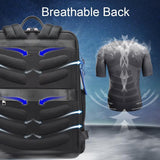 Multifunctional Usb Business Backpack - Anti-theft Navy Blue - Top-Down View