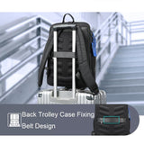Multifunctional Usb Business Backpack - Anti-theft Navy Blue - Rear View