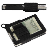 Metal Fabric Card Holder For Men Black - 45-Degree Angle