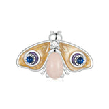 925 Sterling Silver Platinum Plated Luminous Butterfly Silicone Diy Beads - Front View