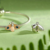 925 Sterling Silver Platinum Plated Luminous Butterfly Silicone Diy Beads - Top-Down View