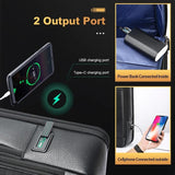 Large-capacity Business Laptop Backpack with Usb & Type-c Port - Black First-layer Cowhide - Close-Up Angle