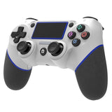 Rubberized Bluetooth Gamepad for Ps4 - Wireless - White Blue - 45-Degree Angle