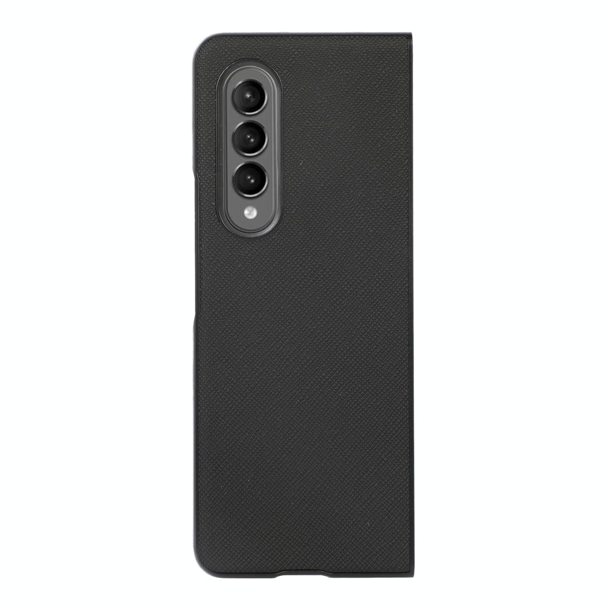 For Samsung Galaxy Z Fold4 5G Fold 4 Cross Texture Pu Leather Case - Black