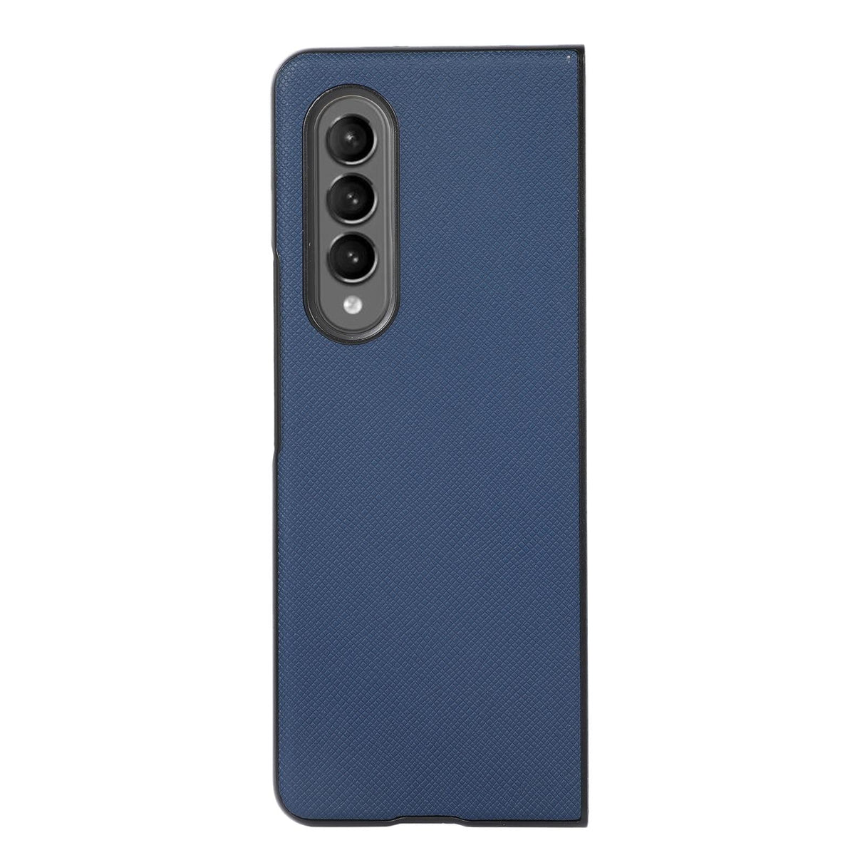 For Samsung Galaxy Z Fold4 5G Fold 4 Cross Texture Pu Leather Case - Black