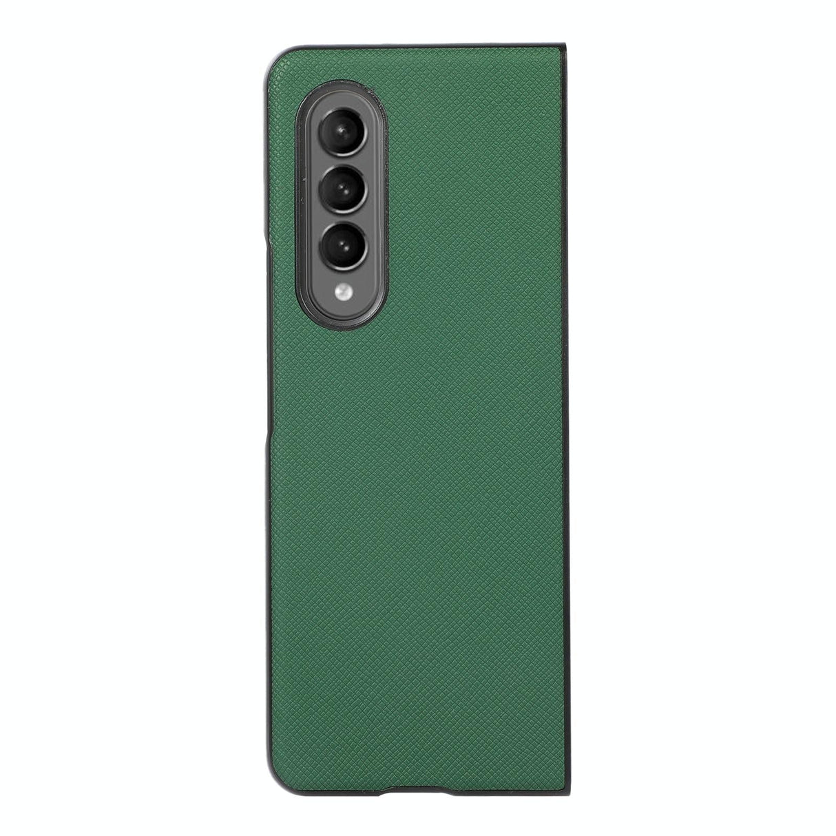 For Samsung Galaxy Z Fold4 5G Fold 4 Cross Texture Pu Leather Case - Black