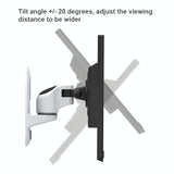 Universal Swivel Wall Mount for Computer Monitors - White - Top-Down View