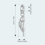 925 Sterling Silver Romantic Tulip Beaded Pendant In - Side View