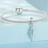 925 Sterling Silver Romantic Tulip Beaded Pendant In - Close-Up Angle