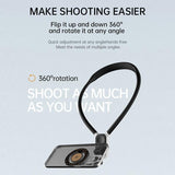 Versatile Magnetic Neck Holder for Phones and Action Cameras - Black