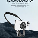 Versatile Magnetic Neck Holder for Phones and Action Cameras - Black - Extra Image