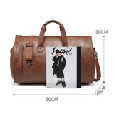 Waterproof Travel Suit Bag - Large Size - Brown - Rear View