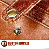 Brown Crazy Horse Leather Card Holder Wallet - Rear View