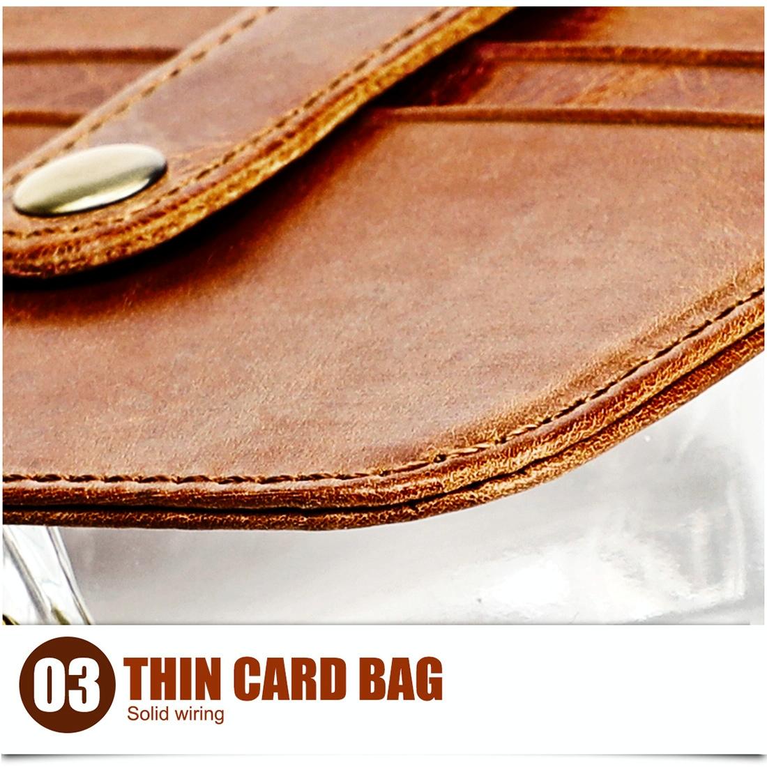 Brown Crazy Horse Leather Card Holder Wallet