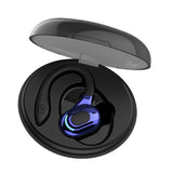 Wireless Bluetooth Earphones with Charging Case - F8 - Black Single Ear - Front View