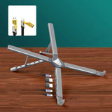 Versatile Laptop Docking Stand with Enhanced Cooling and Folding Design - Silver - Front View