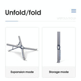 Versatile Laptop Docking Stand with Enhanced Cooling and Folding Design - Silver - Side View