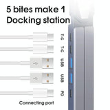 Versatile Laptop Docking Stand with Enhanced Cooling and Folding Design - Silver - Rear View