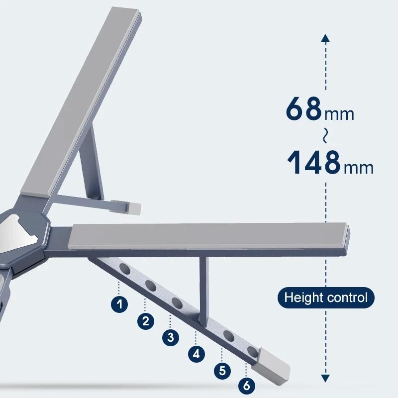 Versatile Laptop Docking Stand with Enhanced Cooling and Folding Design - Silver