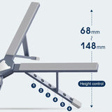 Versatile Laptop Docking Stand with Enhanced Cooling and Folding Design - Silver - Close-Up Angle